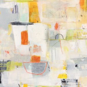 Joyful, orange, white, light, stripes, boats.